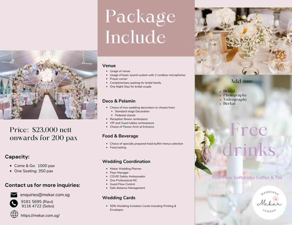 Hotel Fort Canning Wedding Package