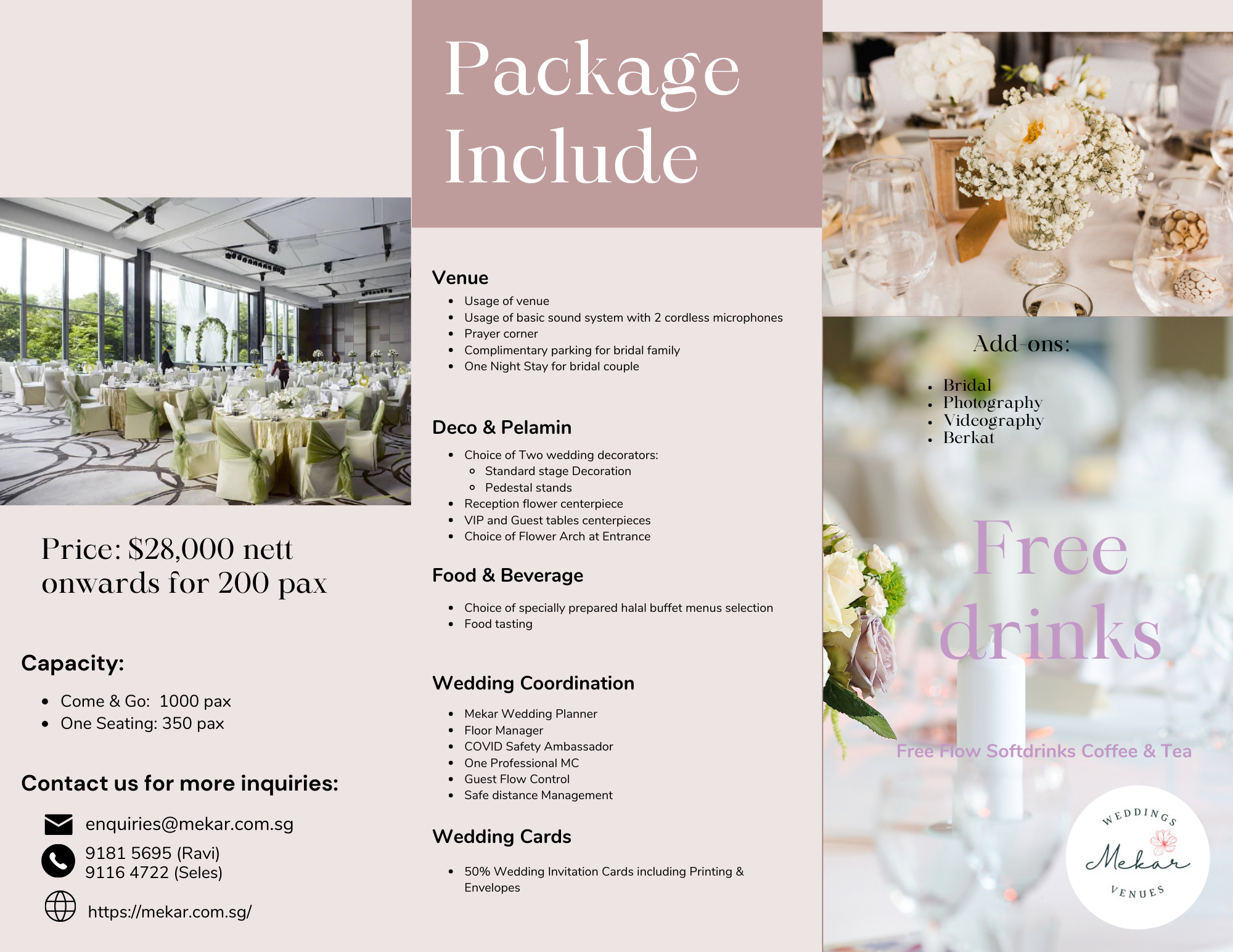 PARKROYAL Beach Road Wedding Package Mekar
