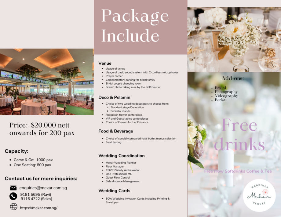 Singapore Turf Club Wedding Package - Mekar